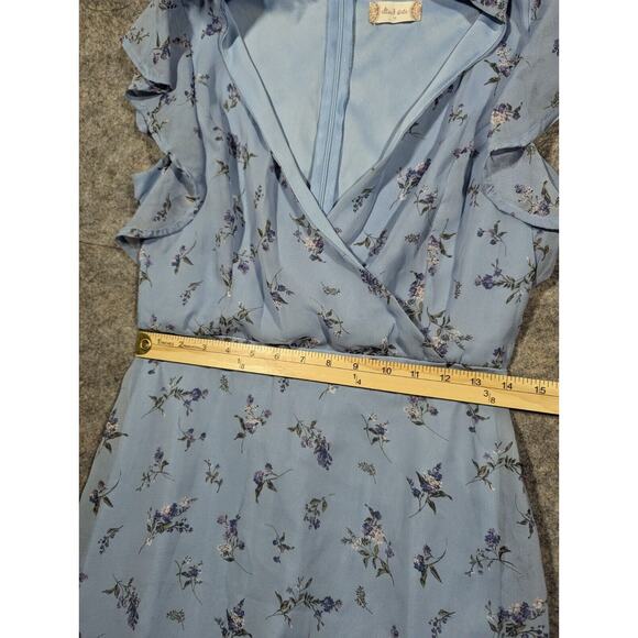 Altar'd State Florentina Blue Floral High Low Special Occasion Dress Medium - Picture 4 of 7